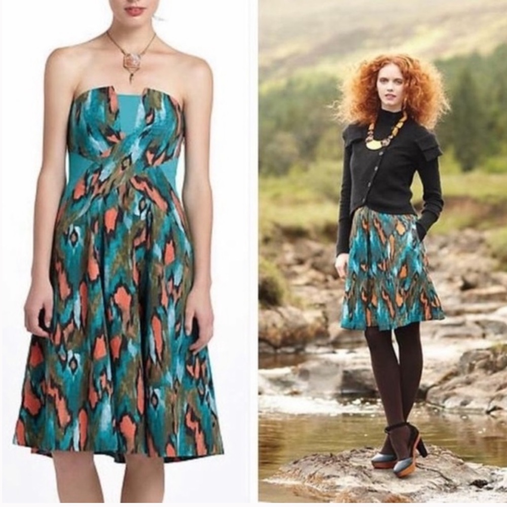 Anthropologie Girls From Savoy Painted Ikat Dress NWT - Picture 7 of 10